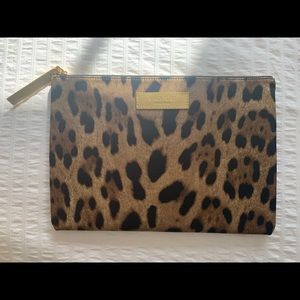 New Sarah Flint leopard pouch/clutch lined in black cloth